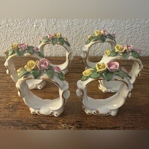 West German Floral Dresden Napkin Rings
Set of Six